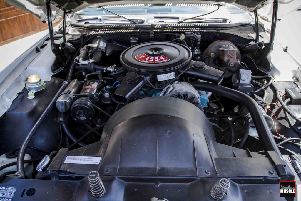 The Hurst Grand Prix could be had with both the 400ci and 455ci engines. This particular example shipped from Pontiac with the YA-code (unitized ignition), Rochester four-barrel-fed, 300hp 455.